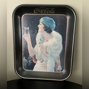 Vintage 1970s Coca-Cola Flapper Girl Serving Tray Home Decor